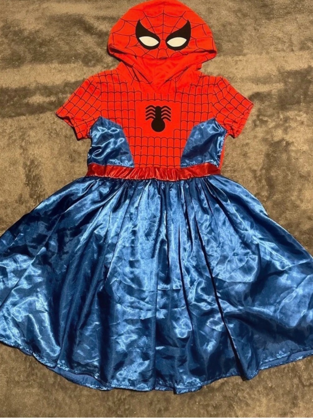 Girls XL Marvel Red and Blue Spider Hooded Costume Dress